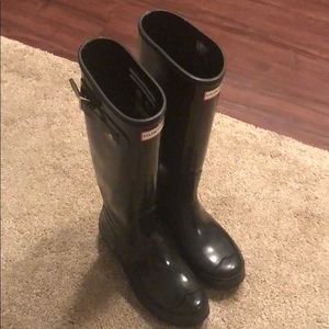 Tall Black Gloss Hunter Rain Boot